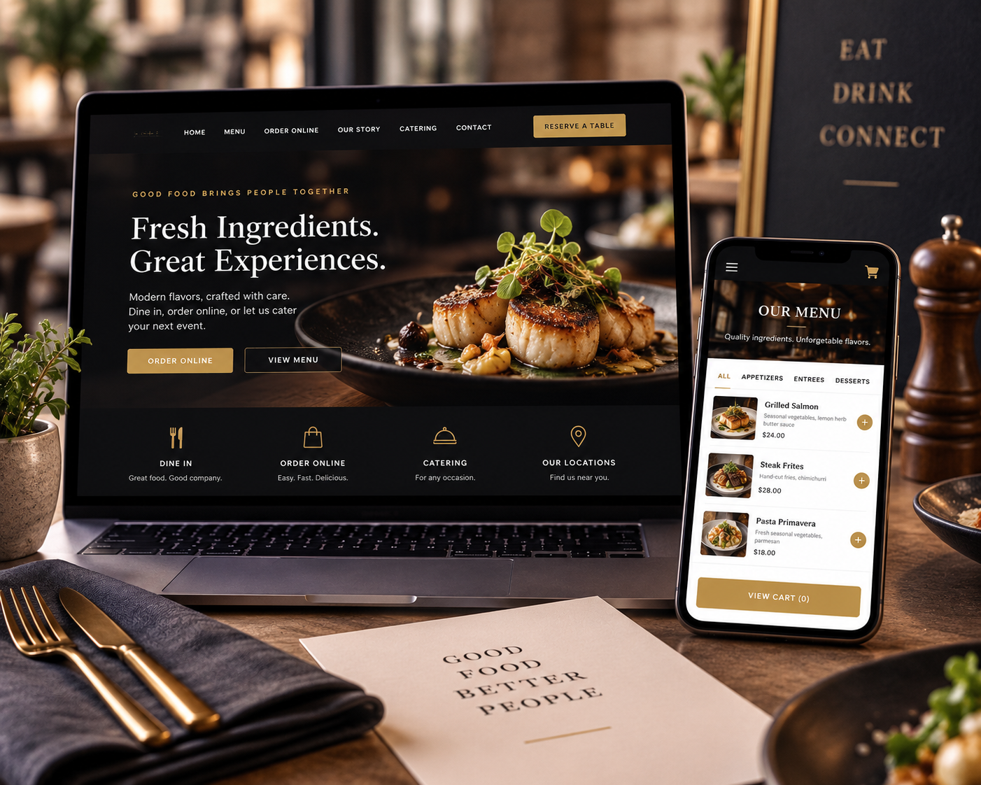 Restaurant website and online ordering experience